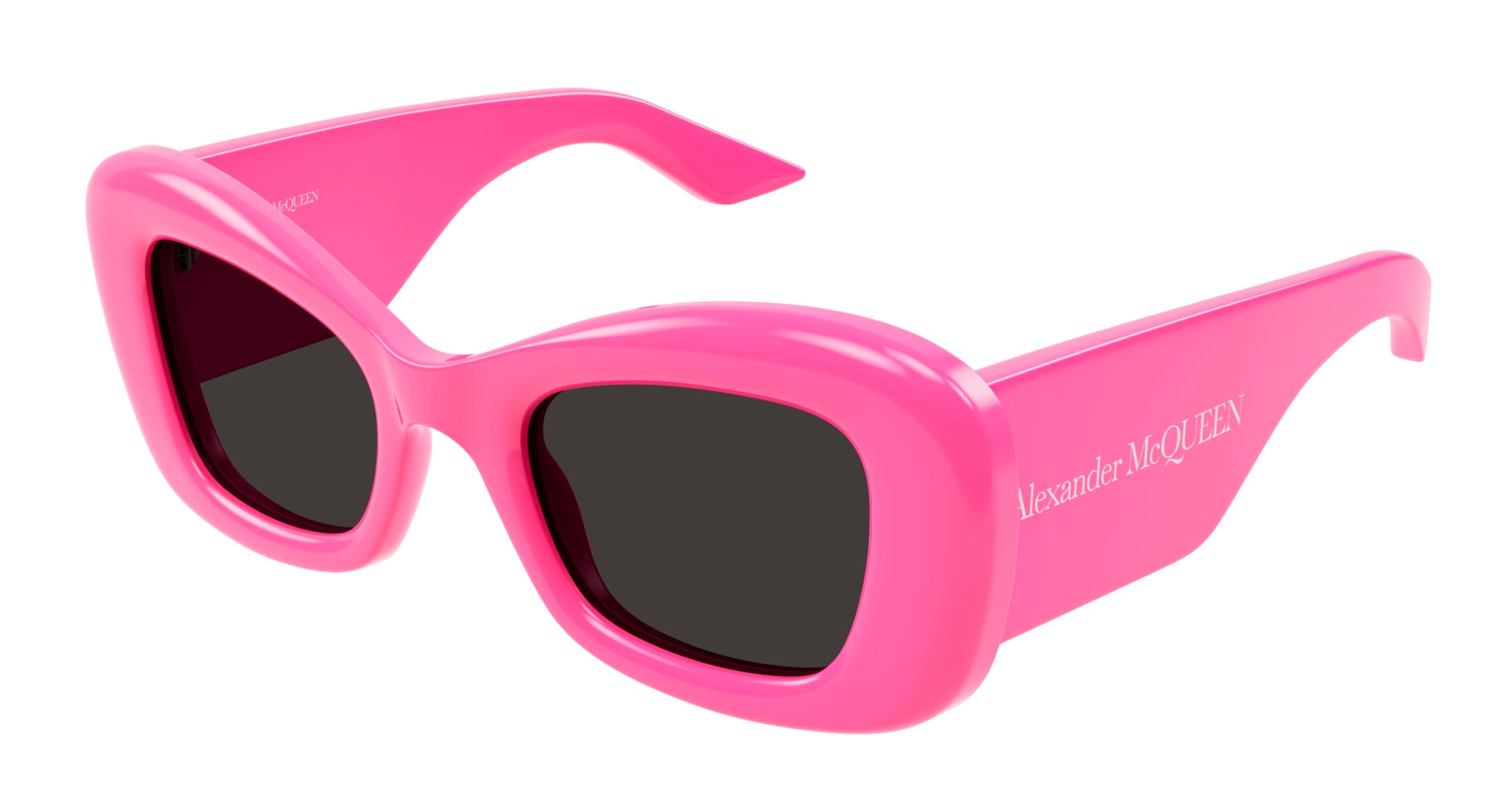 8056376470611 - Alexander McQueen Frau AM0434S 004 Gläser SONNENBRILLEN Acetat Rose Grau Katzenauge