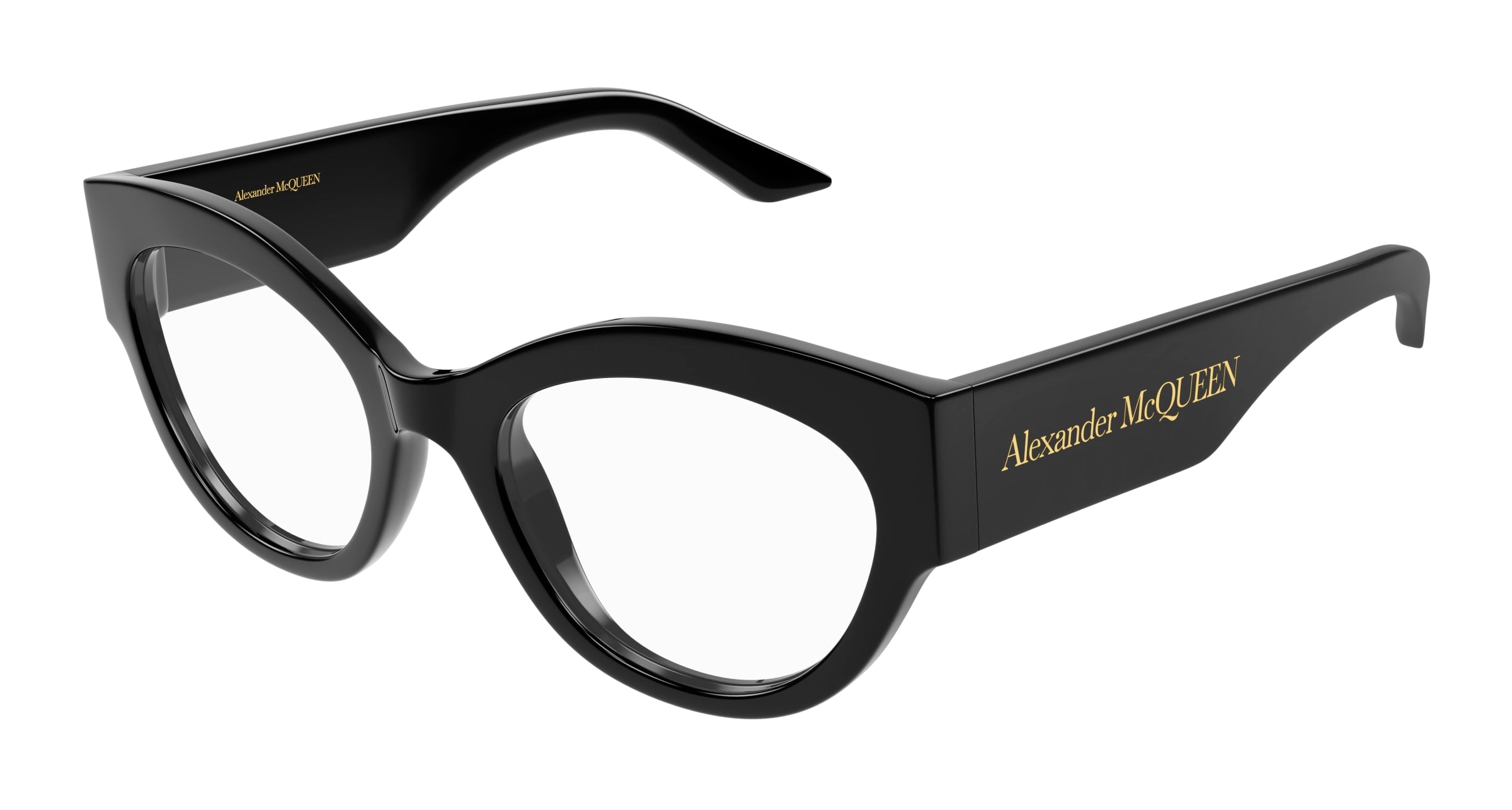 8056376470628 - Alexander McQueen Frau AM0435O 001 Rahmen von BRILLEN Acetat Schwarz  Katzenauge