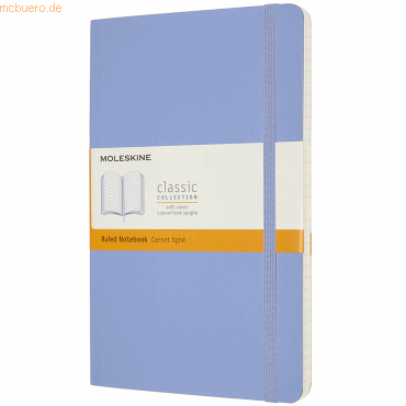 8056420850932 - MOLESKINE Notizbuch Classic Collection flexibler Einband ca DIN A5 liniert hortensienblau Softcover 240 Seiten