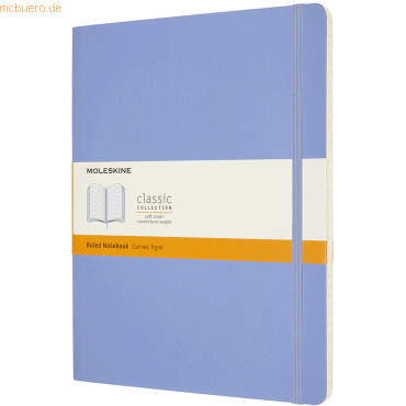 8056420850956 - MOLESKINE Notizbuch Classic Collection flexibler Einband ca DIN A4 liniert hortensienblau Softcover 192 Seiten