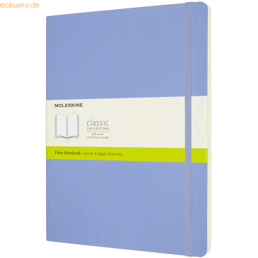 8056420850963 - MOLESKINE Notizbuch Classic Collection flexibler Einband ca DIN A4 blanko hortensienblau Softcover 192 Seiten