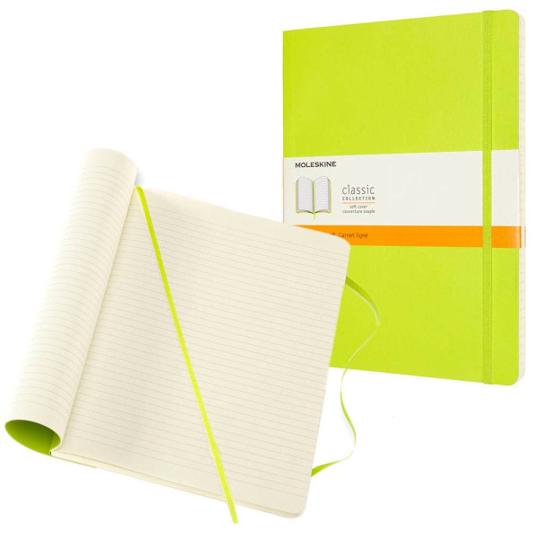 8056420851014 - MOLESKINE Notizbuch Classic Collection flexibler Einband ca DIN A4 liniert hellgrün Softcover 192 Seiten