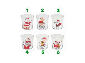 8056444184952 - Transparentes Weihnachtsglas mit Weihnachtsdekorationen - 340 ml