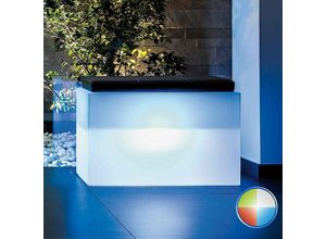 8056450701877 - Sitzbank mit Led Rechteckig aus Harz mod Roomy 80x35 cm mit muticolor Led