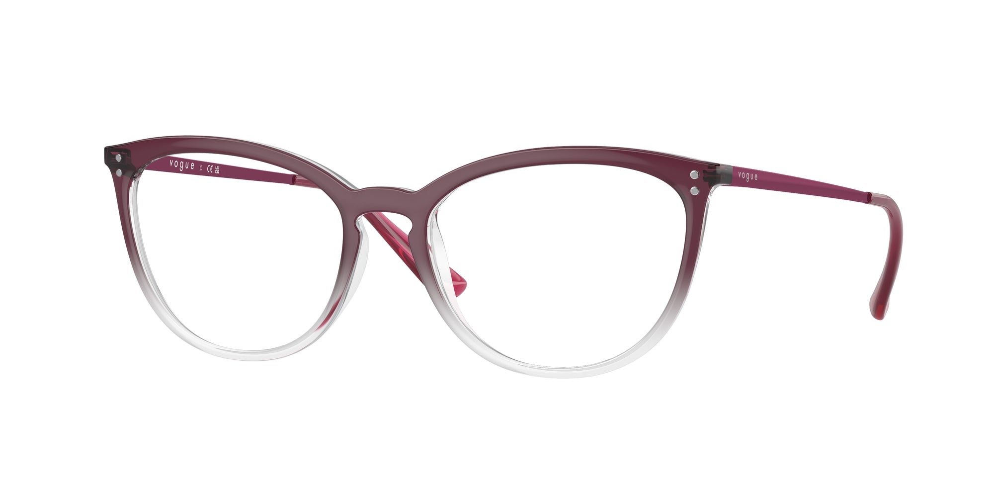 8056597062619 - Damen VO5276  2737 Rahmen von BRILLEN Injiziert Violett Transparent Cat Eye Normal