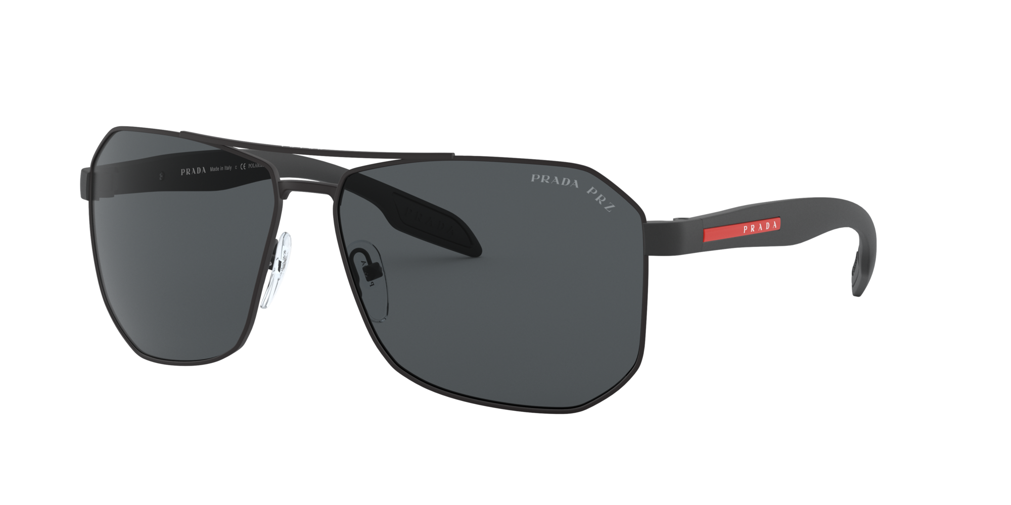 8056597140249 - Herren PS 51 VS DG05Z1 Schwarzer Gummi Gläser SONNENBRILLEN Metall Schwarz Grau Hocken Polarisiert