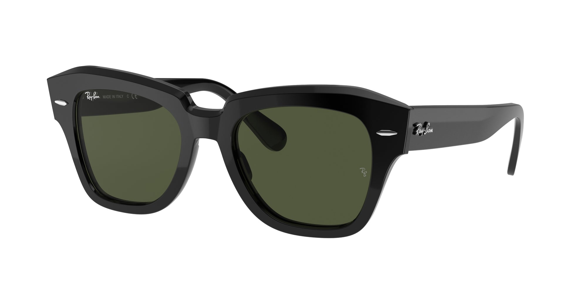 8056597177603 - Unisex RB2186 STATE STREET 901 31 Gläser SONNENBRILLEN Acetat Schwarz G15 Quadratisch Normal