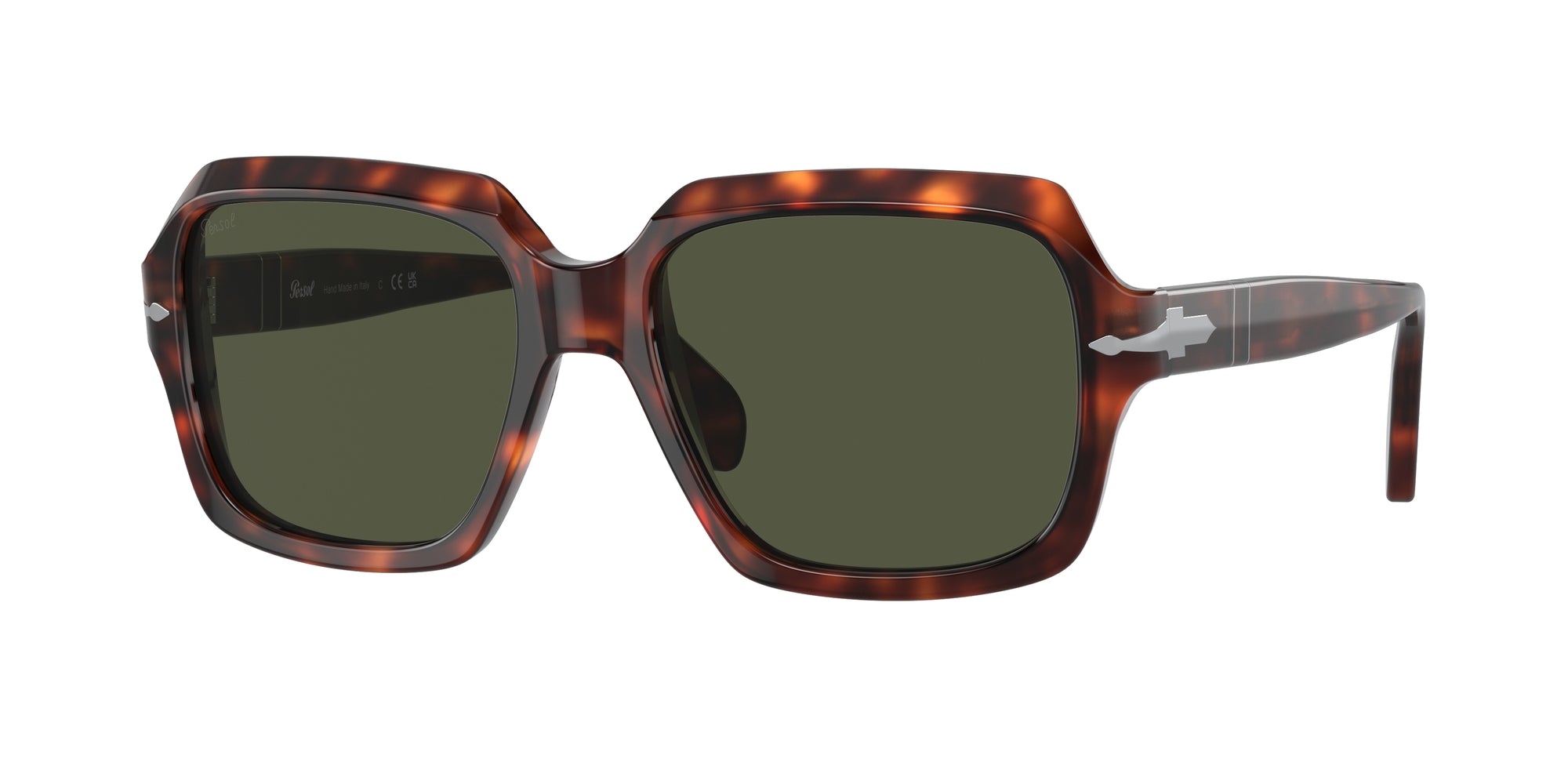 8056597225243 - Unisex PO0581S  24 31 Gläser SONNENBRILLEN Acetat Schildkröte Grün Quadratisch Normal