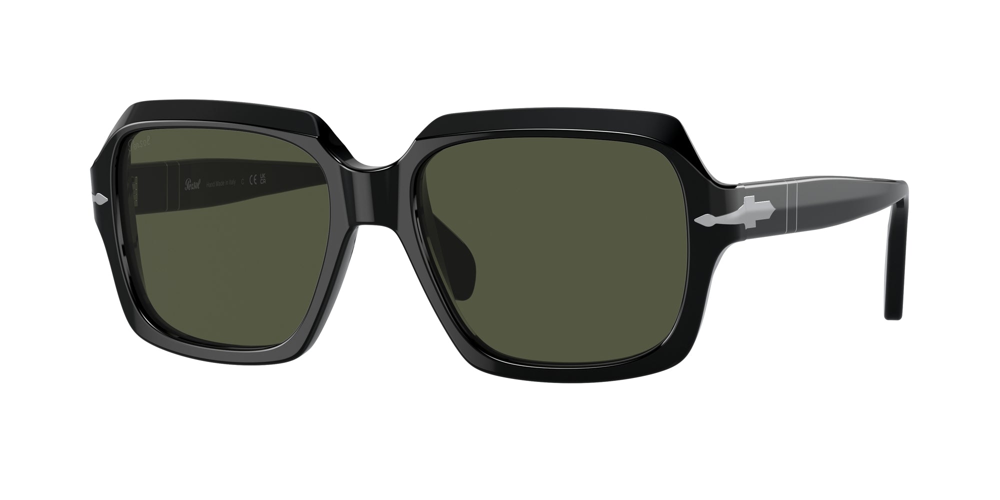 8056597225250 - Unisex PO0581S  95 31 Gläser SONNENBRILLEN Acetat Schwarz Grün Quadratisch Normal