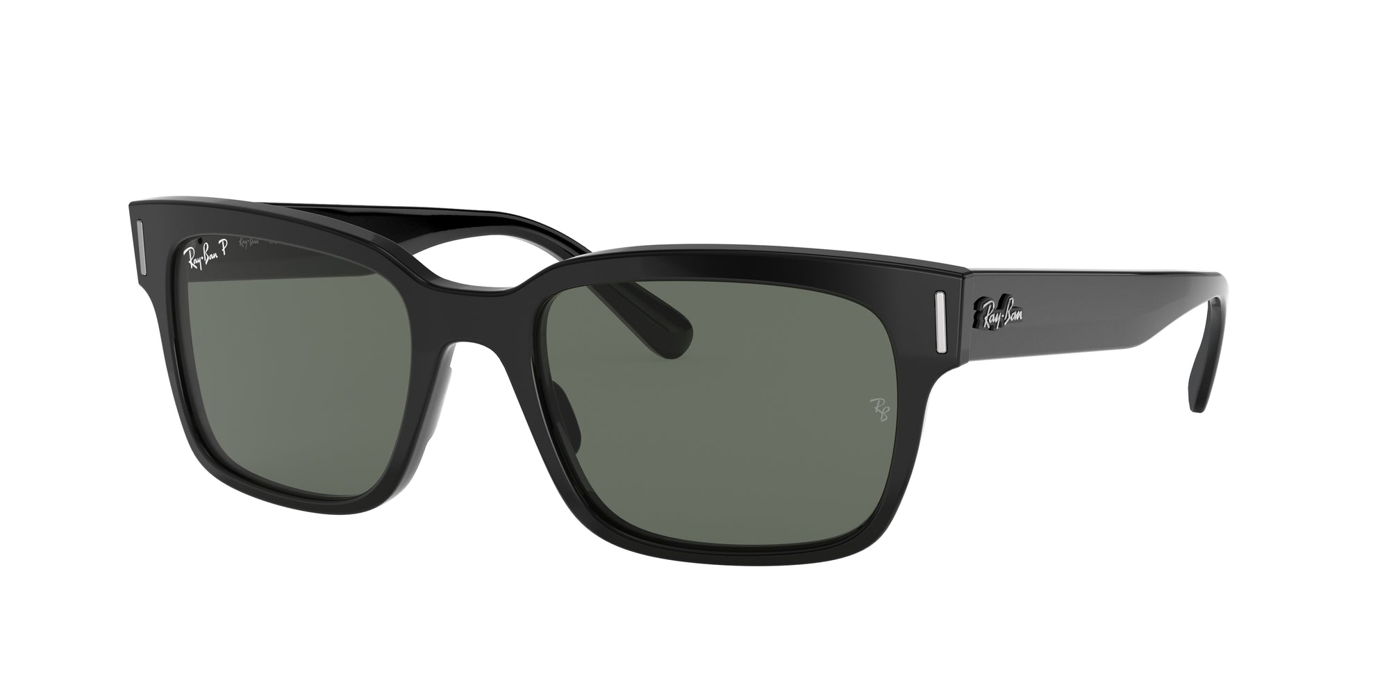 8056597362641 - Herren RB2190 JEFFREY 901 58 Gläser SONNENBRILLEN Acetat Schwarz Grün G15 Quadratisch Polarisiert