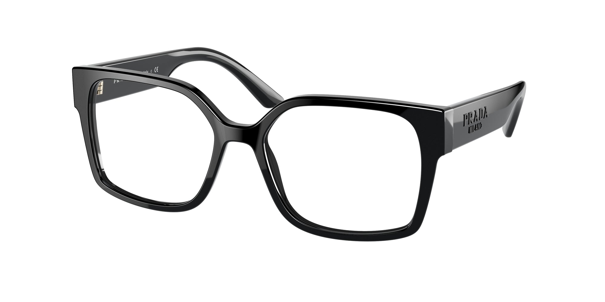 8056597380140 - Damen PR 10WV  1AB1O1 Rahmen von BRILLEN Acetat Schwarz Transparent Quadratisch Normal