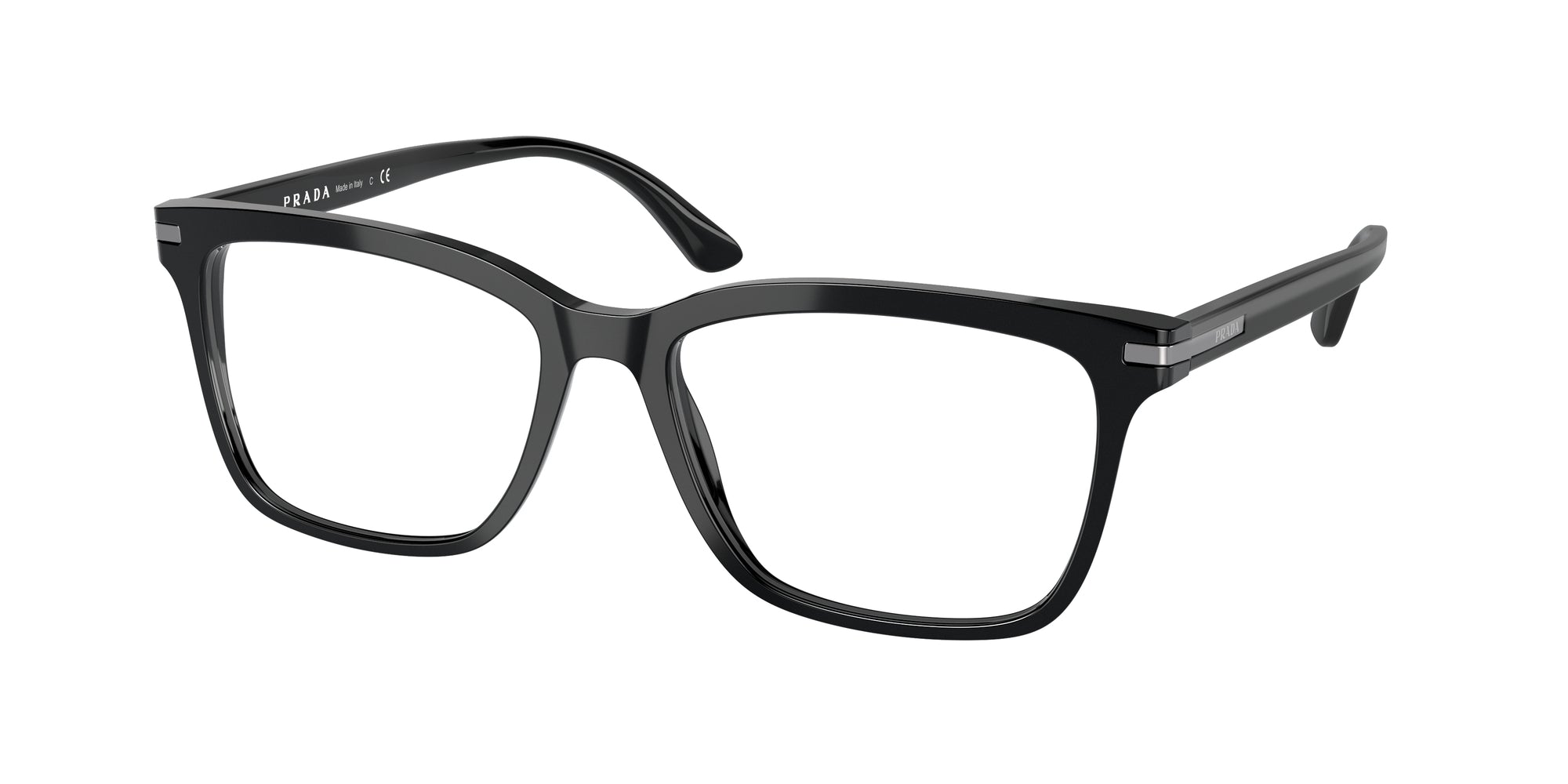 8056597437837 - Herren PR 14WV  1AB1O1 Rahmen von BRILLEN Acetat Schwarz Transparent Quadratisch Normal