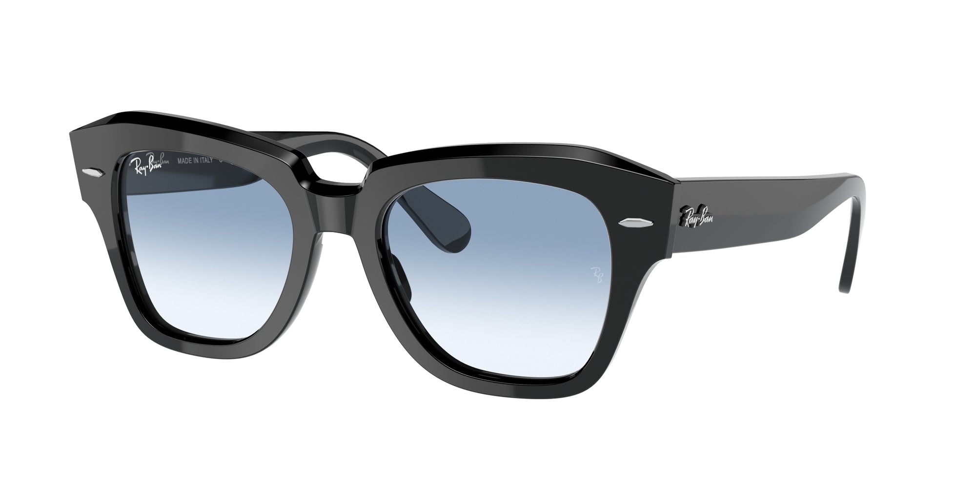 8056597467780 - Unisex RB2186 STATE STREET 901 3F Gläser SONNENBRILLEN Acetat Schwarz Blau Quadratisch Normal Schattiert