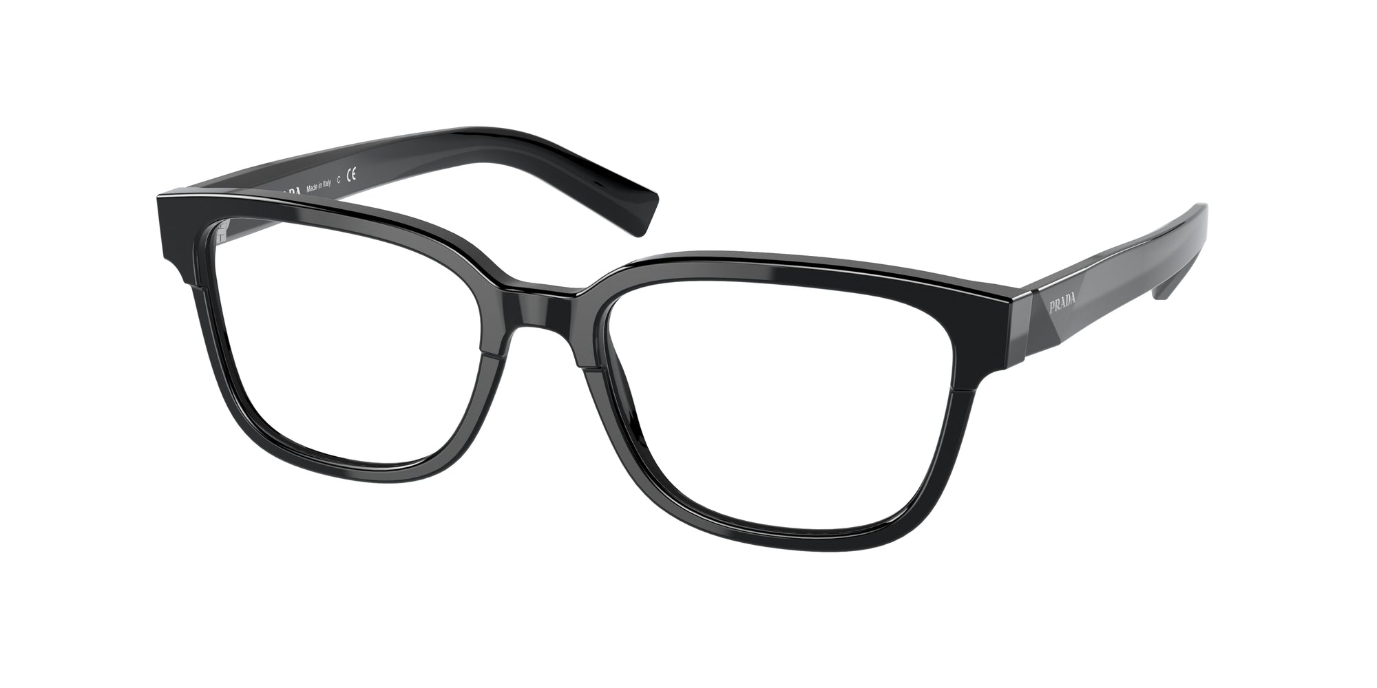 8056597516204 - Herren PR 04YV  1AB1O1 Rahmen von BRILLEN Acetat Schwarz Transparent Quadratisch Normal