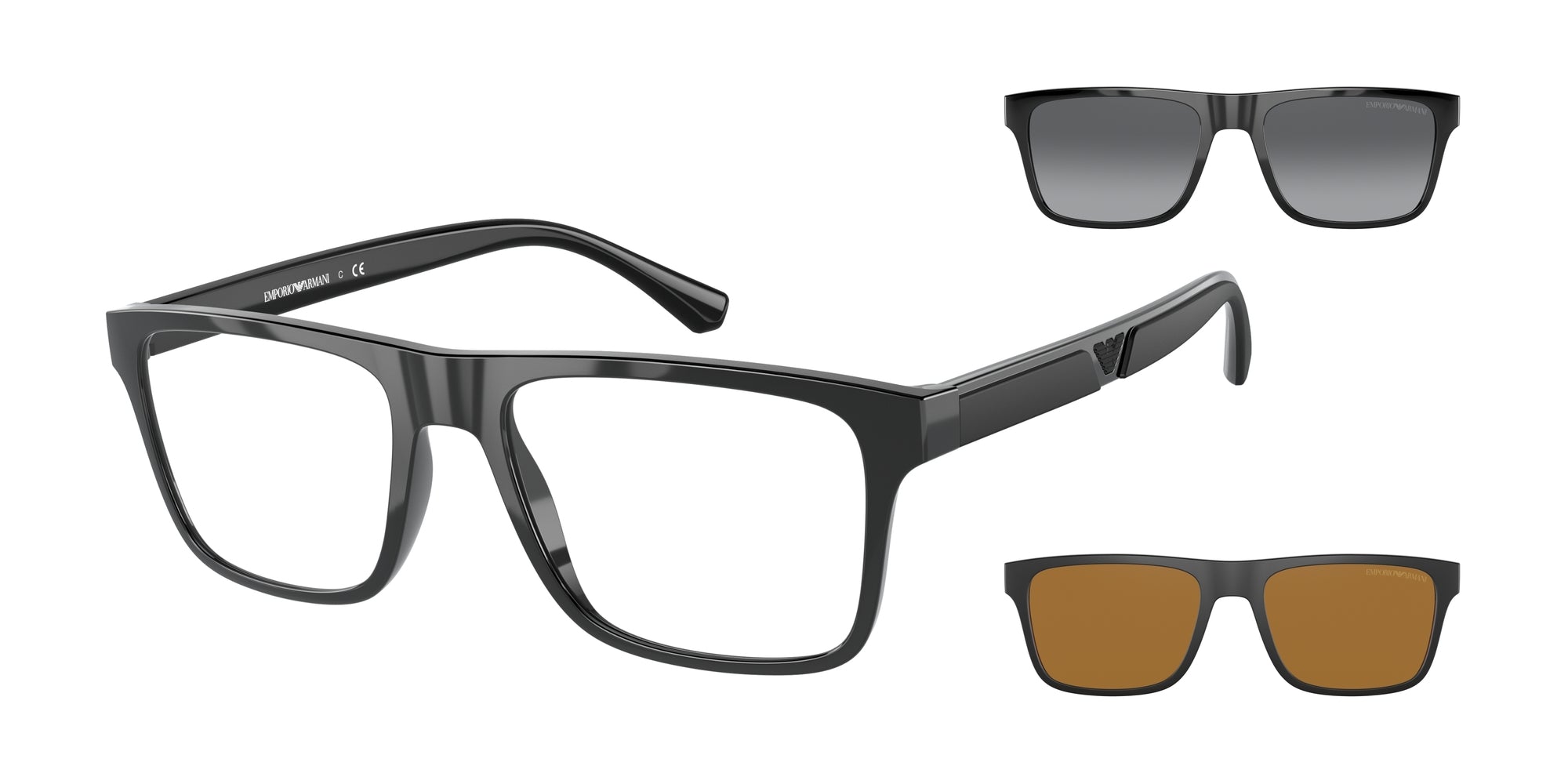 8056597532310 - Herren EA4115 50171W Gläser SONNENBRILLEN Injiziert Schwarz Transparent Quadratisch Normal Clip-on 8056597532310 - Herren EA4115 50171W Gläser SONNENBRILLEN Injiziert Schwarz Transparent Quadratisch Normal Clip-on