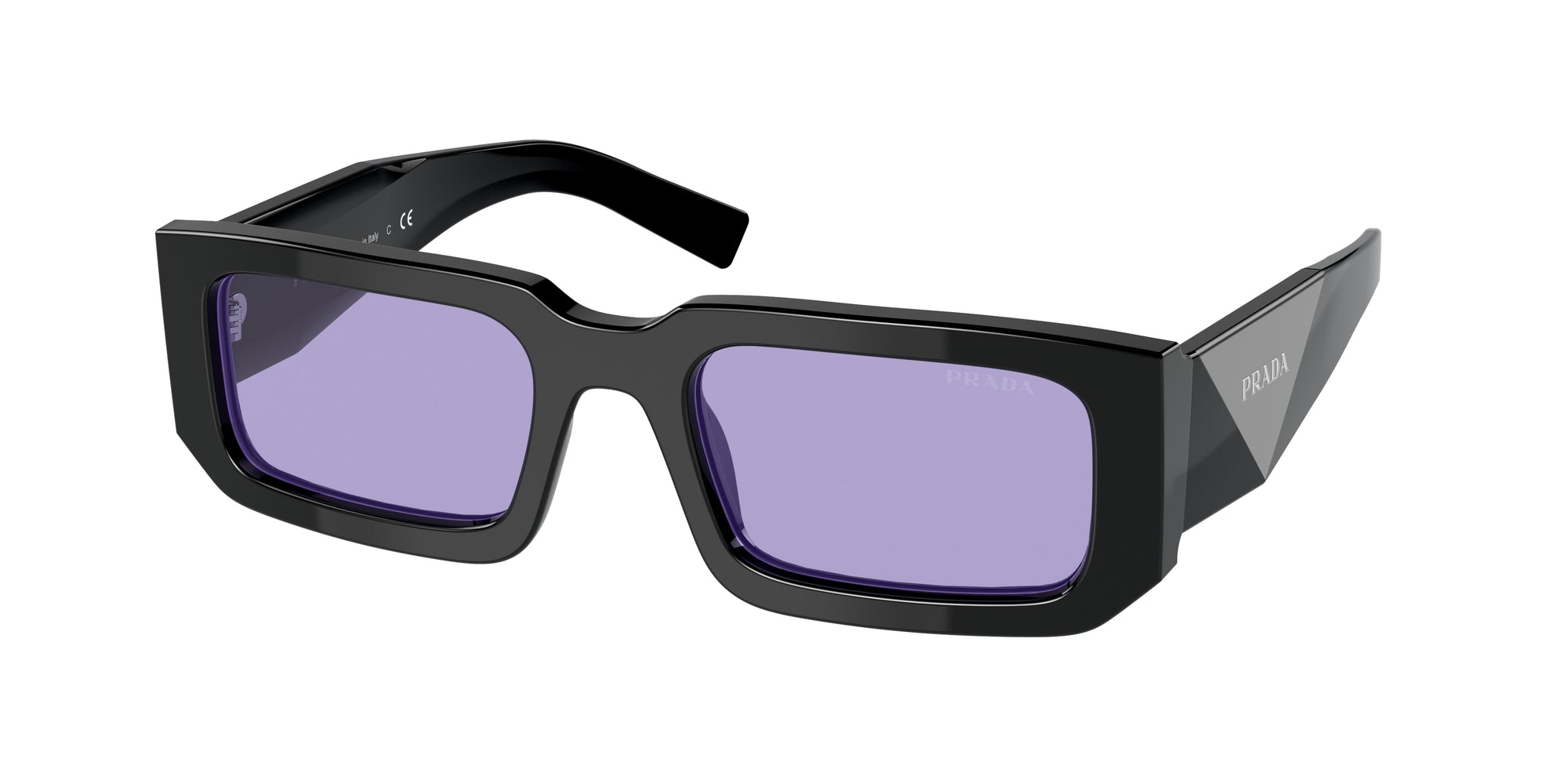 8056597541787 - Herren PR 06YS  02Z01O Gläser SONNENBRILLEN Acetat Schwarz Violett Quadratisch Normal