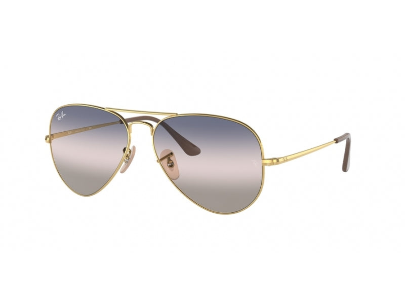 8056597549738 - Unisex RB3689 Aventor Metal II 001 GE Gläser SONNENBRILLEN Metall Gold Grau Pilot  Schattiert