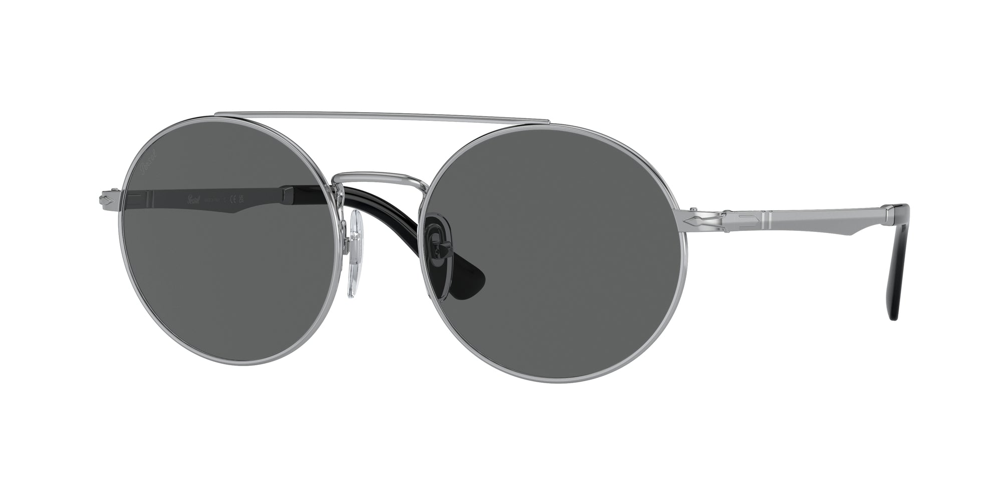 8056597593922 - Unisex PO2496S 518 B1 Gläser SONNENBRILLEN Metall Silber Grau Rund Normal