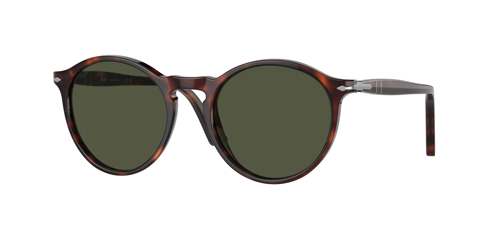 8056597594936 - Unisex PO3285S  24 31 Gläser SONNENBRILLEN Acetat Schildkröte Grün Rund Normal