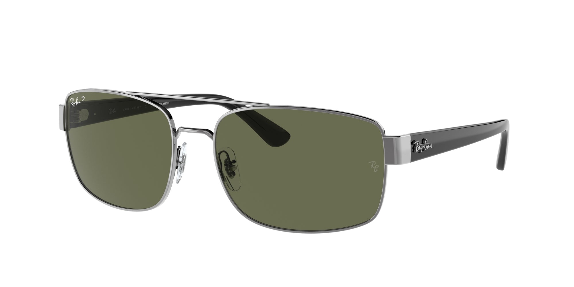 8056597625968 - Herren RB3687  004 58 Gläser SONNENBRILLEN Metall Gunmetal Grün Hocken Polarisiert