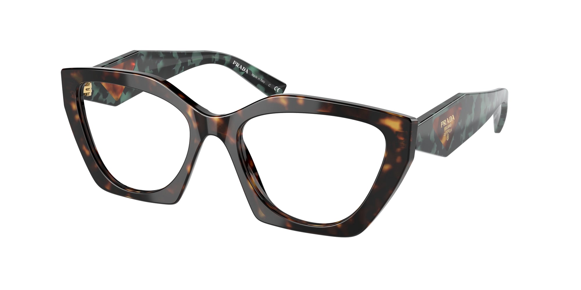 8056597626330 - Damen PR 09YV  2AU1O1 Rahmen von BRILLEN Acetat Schildkröte Transparent Geometrisch Normal