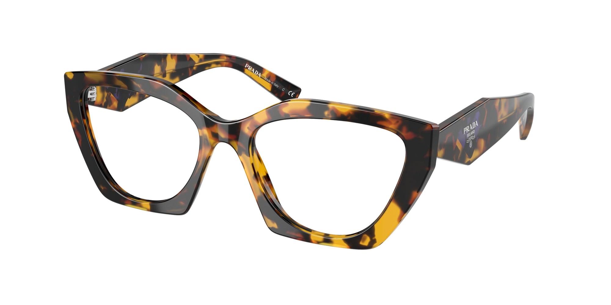 8056597626347 - Damen PR 09YV  VAU1O1 Rahmen von BRILLEN Acetat Schildkröte Transparent Geometrisch Normal