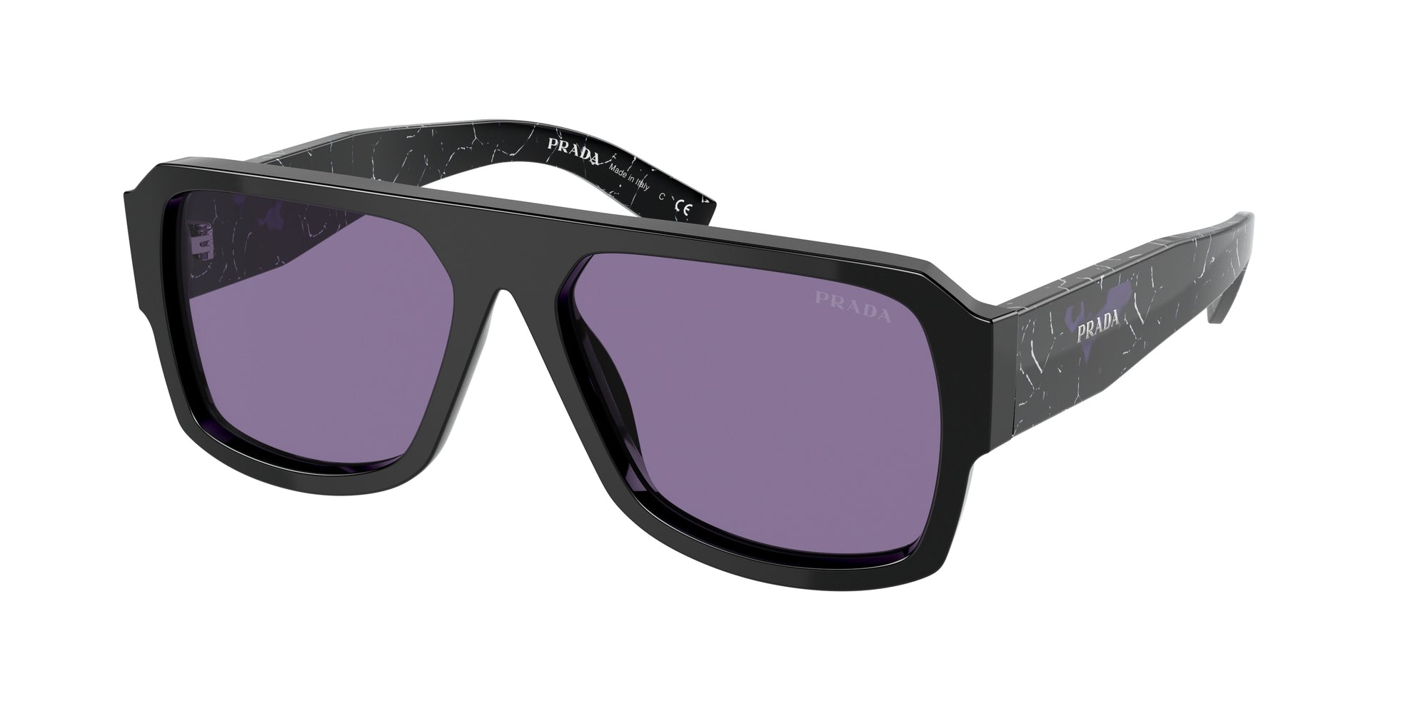 8056597629515 - Herren PR 22YS  1AB05Q Gläser SONNENBRILLEN Plastik Schwarz Violett Pilot Gespiegelt