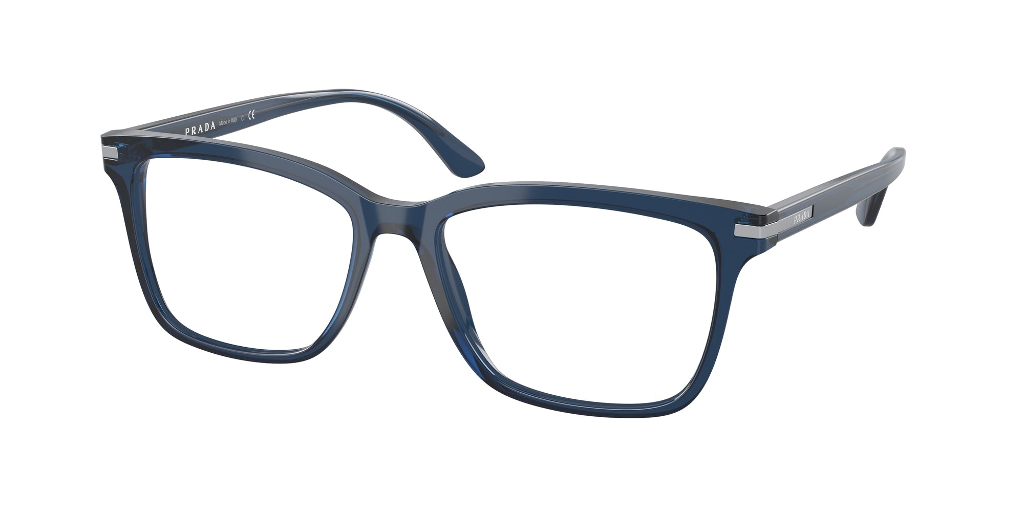 8056597634991 - Herren PR 14WV  08Q1O1 Rahmen von BRILLEN Acetat Blau Transparent Quadratisch Normal