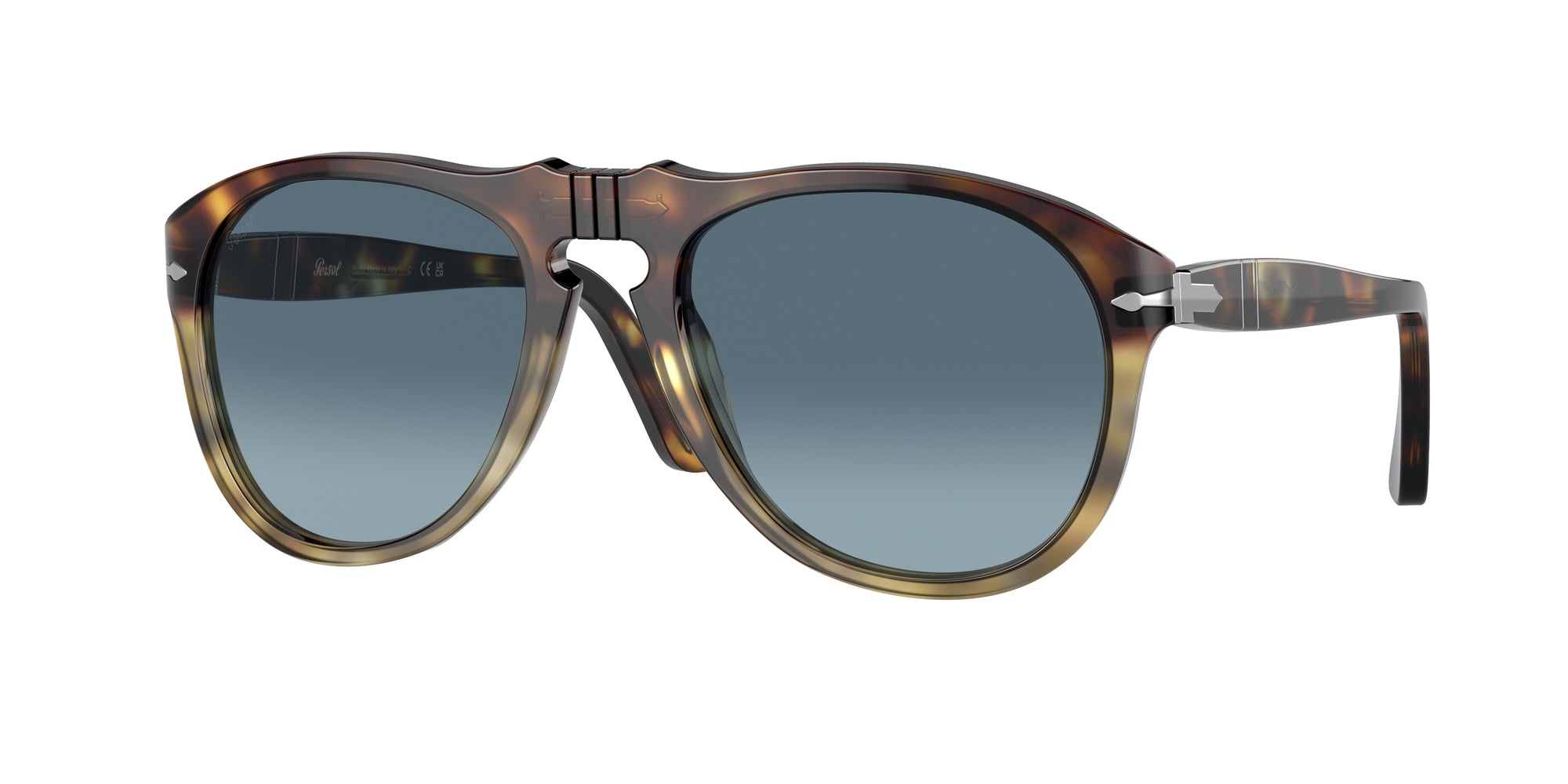 8056597641685 - Herren PO0649  1158Q8 Gläser SONNENBRILLEN Acetat Havanna Himmelblau Pilot Normal Schattiert