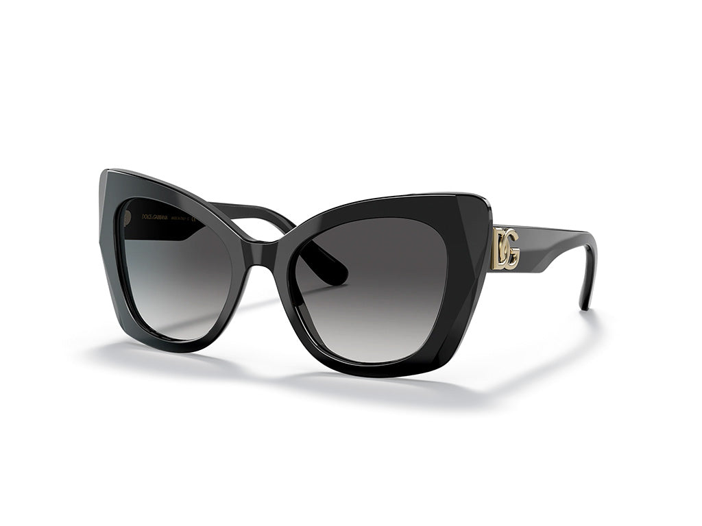 8056597646642 - Damen DG4405 501 8G Gläser SONNENBRILLEN Plastik Schwarz Grau Schmetterling Normal Schattiert 8056597646642 - Damen DG4405 501 8G Gläser SONNENBRILLEN Plastik Schwarz Grau Schmetterling Normal Schattiert