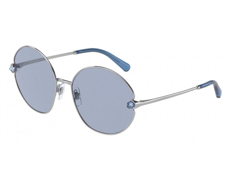 8056597655798 - Damen DG2282B 05 72 Gläser SONNENBRILLEN Metall Silber Hellblau Rund