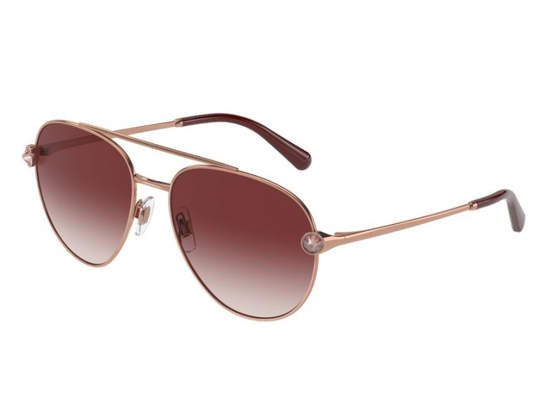 8056597655842 - Damen DG2283B 12988H Gläser SONNENBRILLEN Metall Rosa Gold Braun Pilot Normal Schattiert
