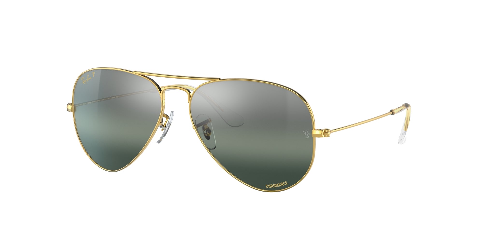 8056597662338 - Unisex RB3025 Aviator Large Metal 9196G6 Gläser SONNENBRILLEN Metall Gold Blau Pilot Polarisiert Schattiert