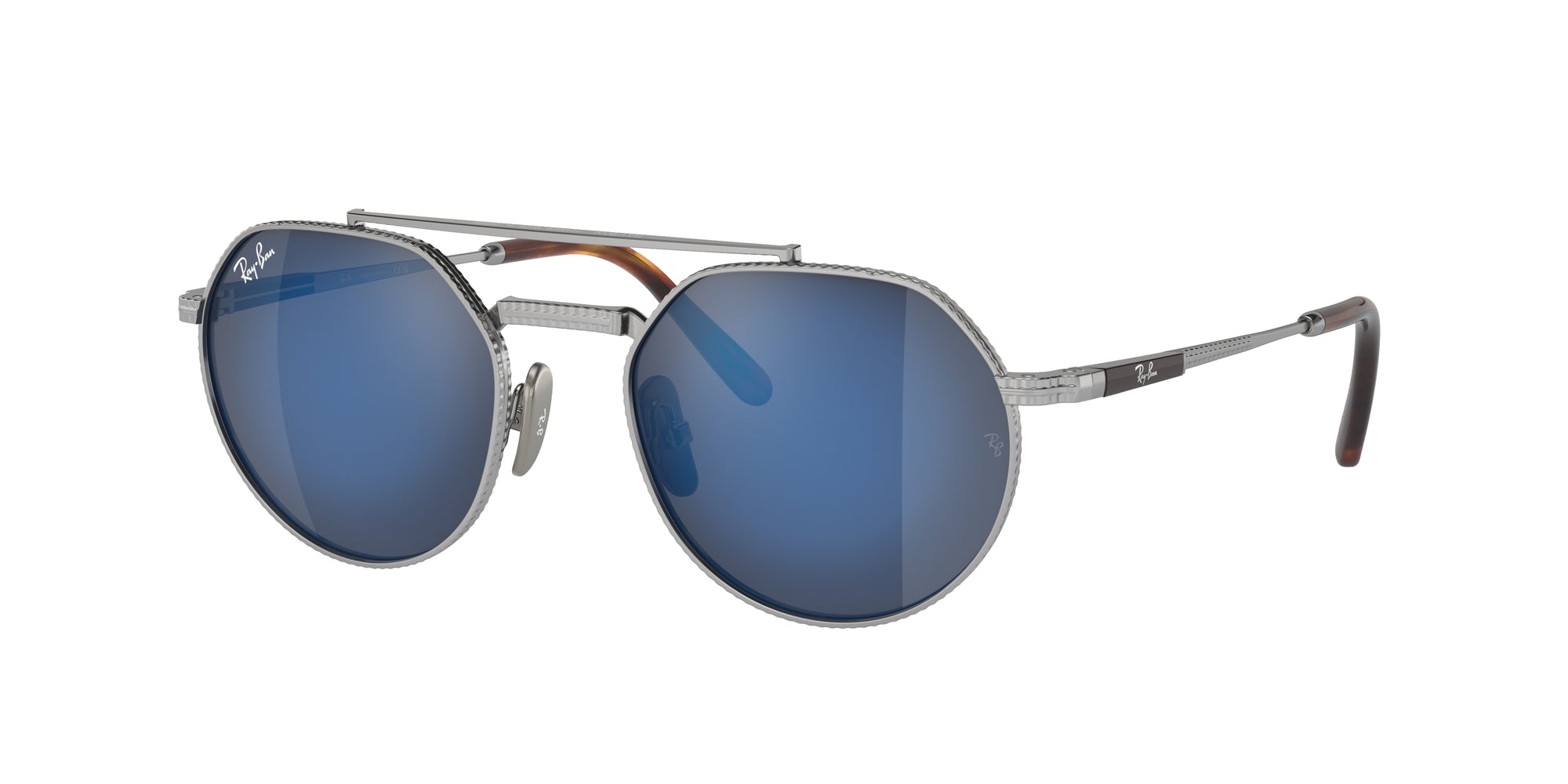 8056597664424 - Unisex RB8265 Jack II Titanium 3139o4 Gläser SONNENBRILLEN Titan Silber Blau Geometrisch Gespiegelt