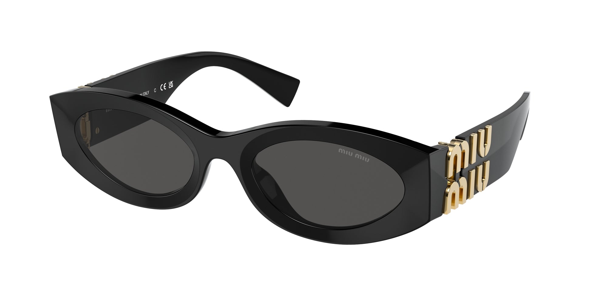 8056597684446 - Damen MU 11WS 0MU 11WS 1AB5S0 Gläser SONNENBRILLEN Acetat Schwarz Grau Rund Normal 8056597684446 - Damen MU 11WS 0MU 11WS 1AB5S0 Gläser SONNENBRILLEN Acetat Schwarz Grau Rund Normal