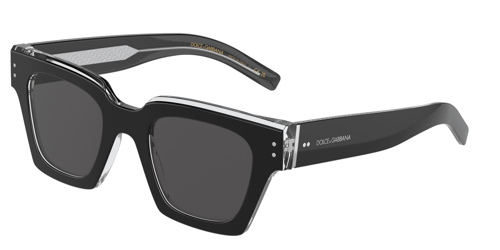 8056597713542 - Herren DG4413  675 R5 Gläser SONNENBRILLEN Acetat Schwarz Grau Quadratisch Normal