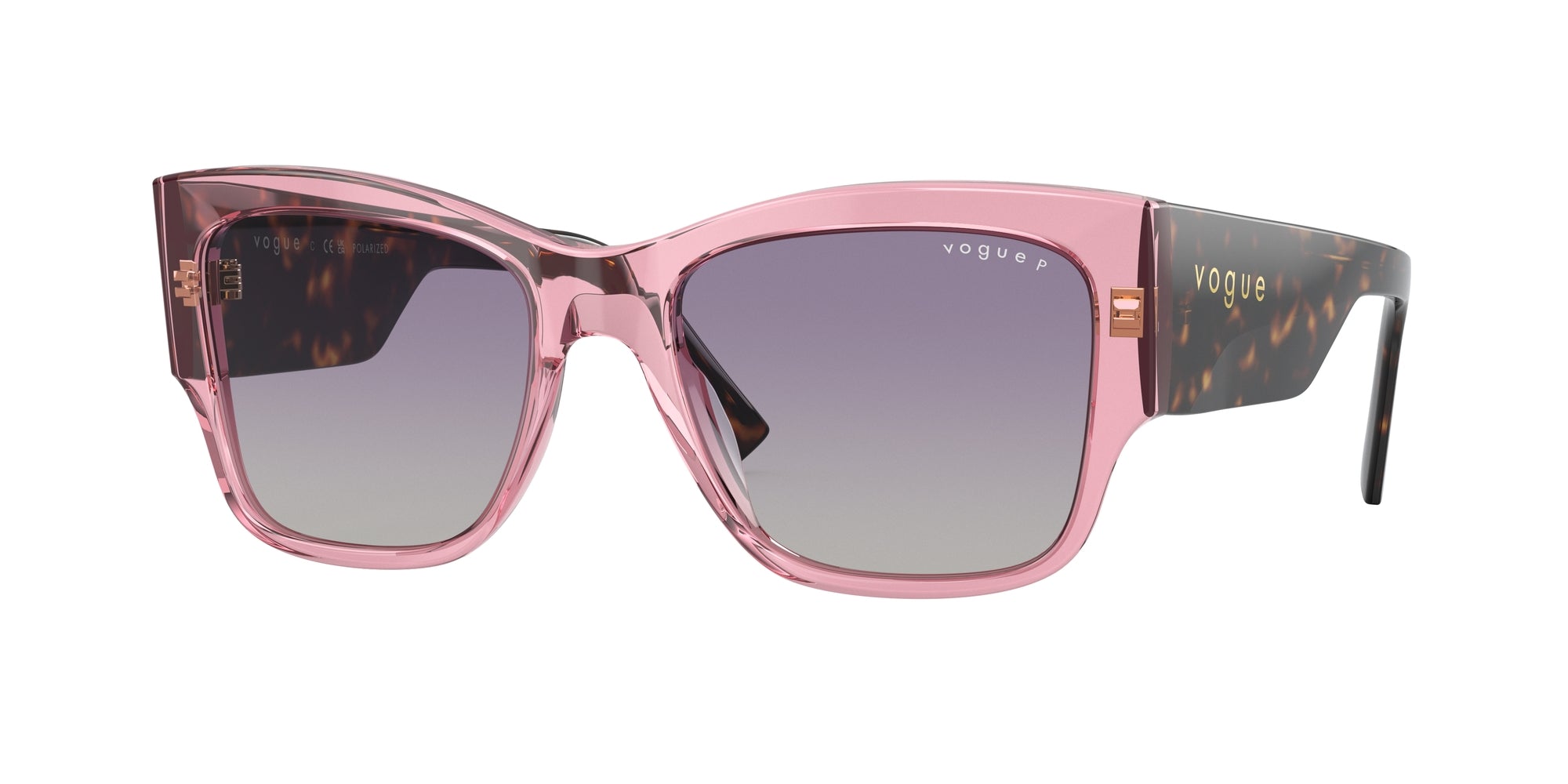 8056597714914 - Damen VO5462S  28368J Gläser SONNENBRILLEN Acetat Rosa Grau Quadratisch Polarisiert Schattiert