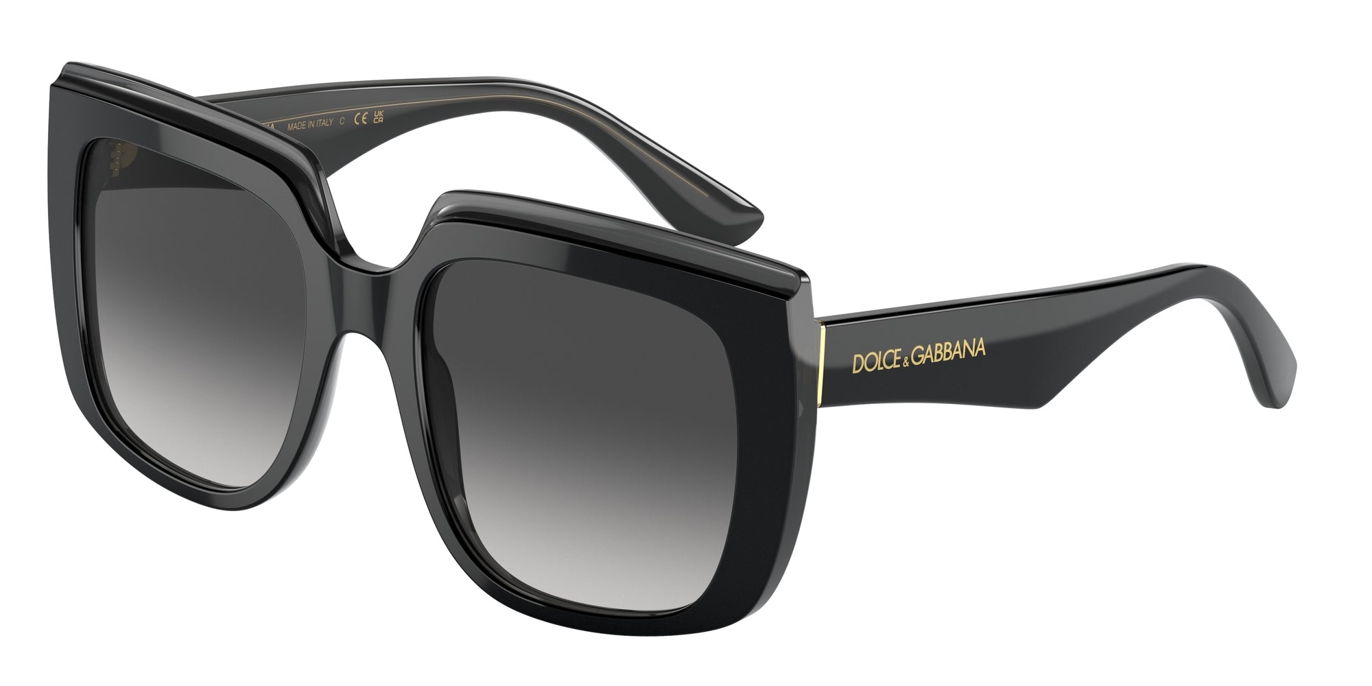 8056597715317 - Damen DG4414 501 8G Gläser SONNENBRILLEN Acetat Schwarz Grau Quadratisch Normal Schattiert 8056597715317 - Damen DG4414 501 8G Gläser SONNENBRILLEN Acetat Schwarz Grau Quadratisch Normal Schattiert