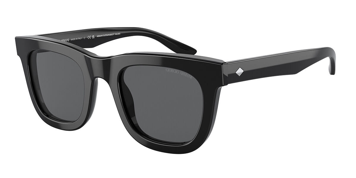 8056597733380 - Herren AR8171  5875B1 Gläser SONNENBRILLEN Acetat Schwarz Grau Geometrisch Normale