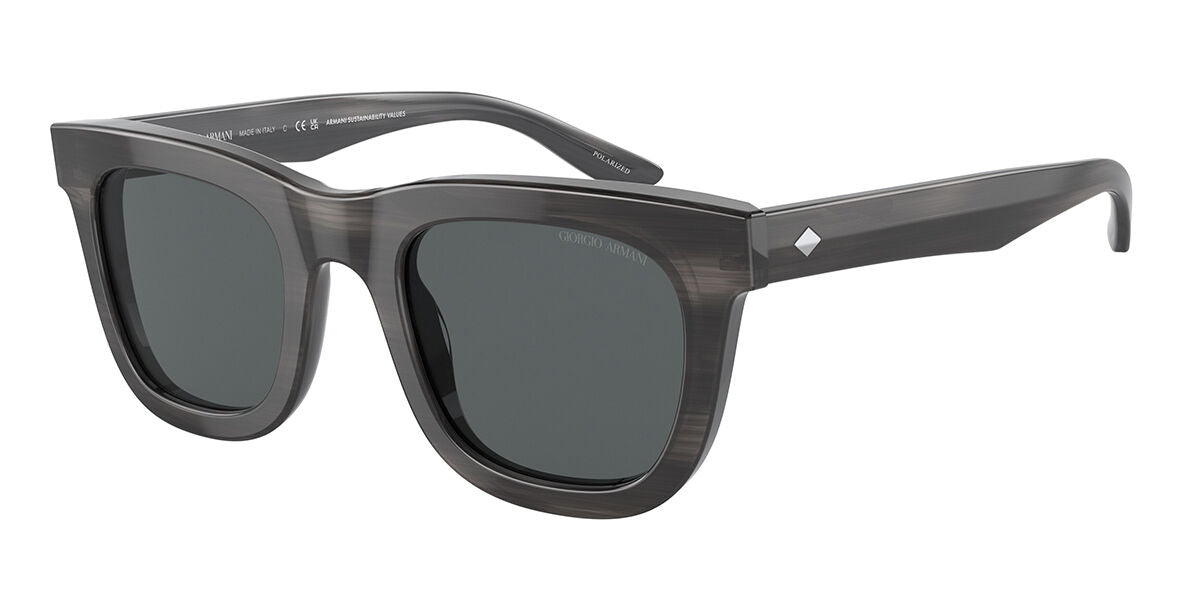 8056597733410 - Herren AR8171  5964P2 Gläser SONNENBRILLEN Acetat Grau Grau Geometrisch Polarisiert