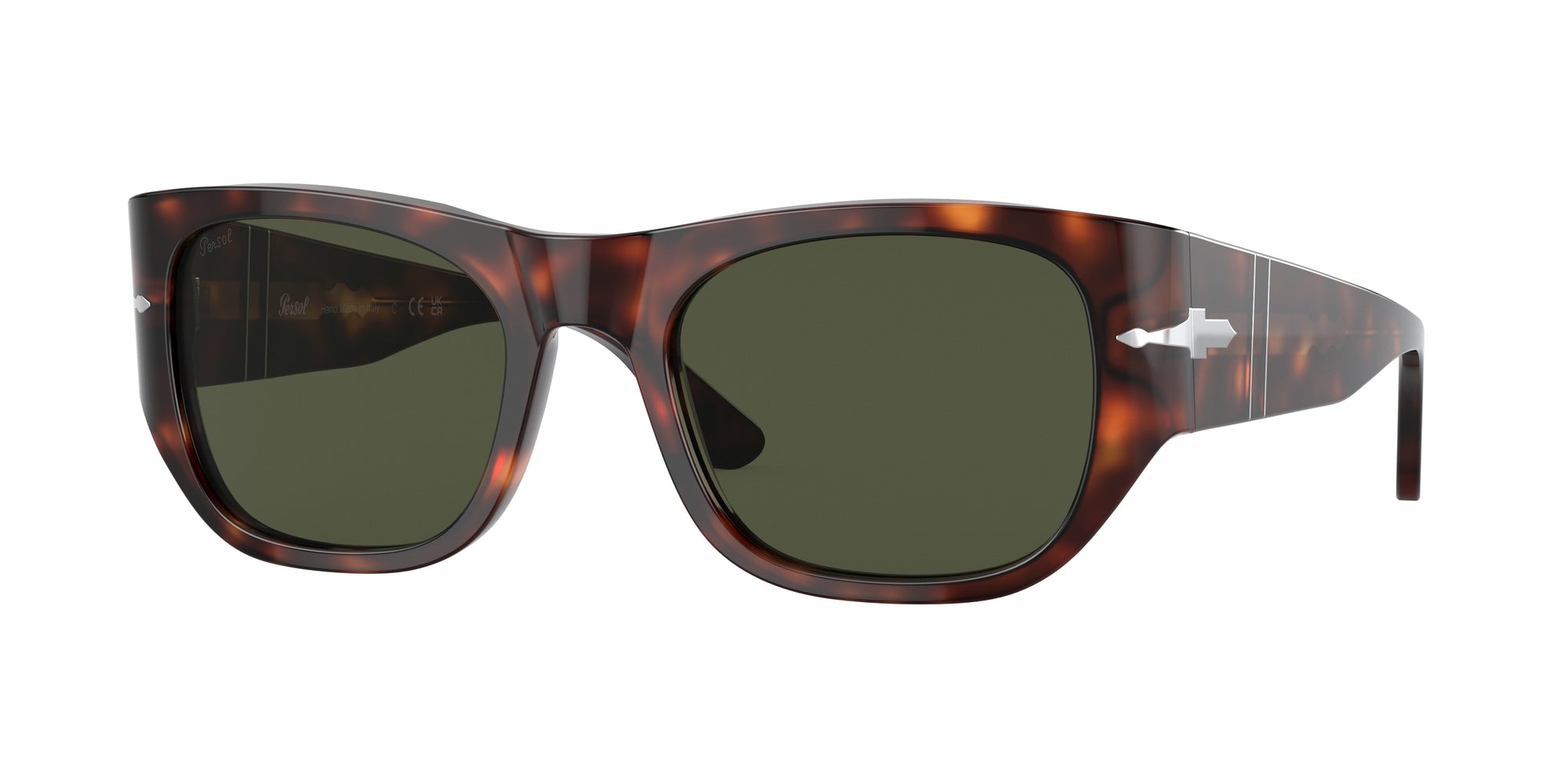 8056597743426 - Unisex PO3308S  24 31 Gläser SONNENBRILLEN Acetat Schildkröte Grün Quadratisch Normal