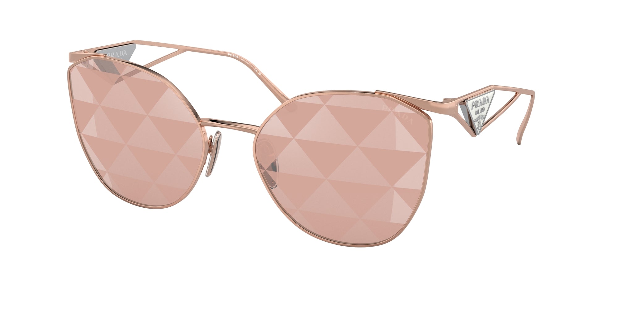 8056597744539 - Damen PR 50ZS  SVF05T Gläser SONNENBRILLEN Metall Rosa Gold Rosa Geometrisch Normal Spiegel