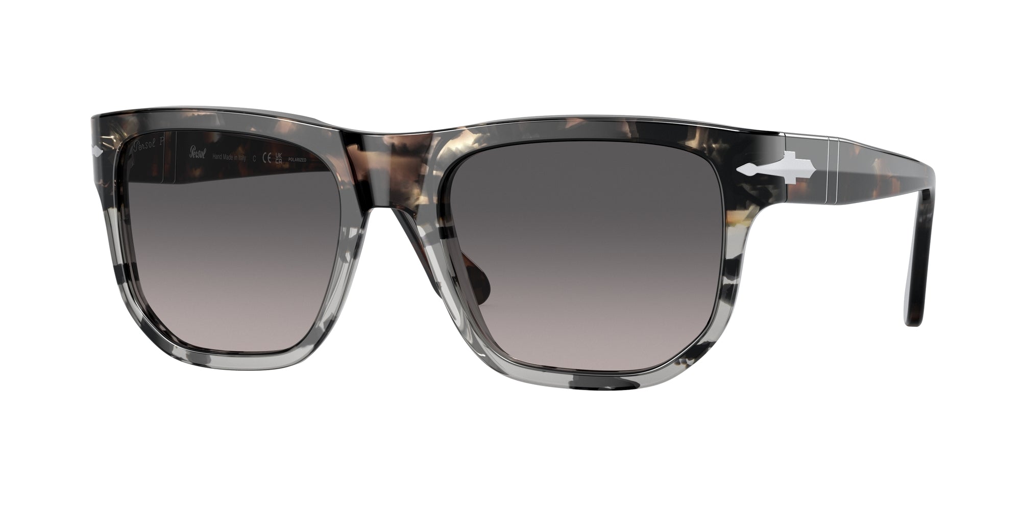 8056597744928 - Unisex PO3306S 1159M3 Gläser SONNENBRILLEN Acetat Braun grauer Streifen Grau Quadratisch Polarisiert Schattiert