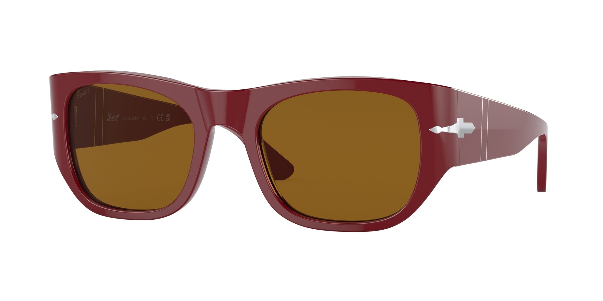 8056597746885 - Unisex PO3308S 117233 Gläser SONNENBRILLEN Acetat Bordeaux Braun Hocken Normale