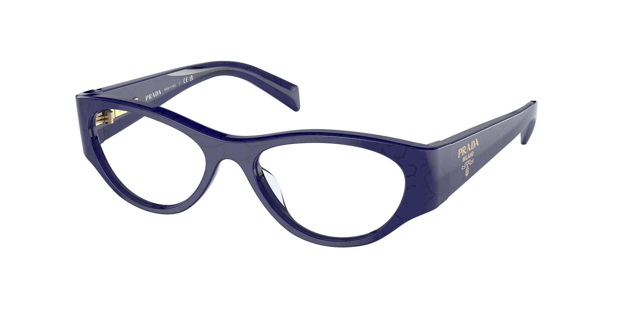 8056597751780 - Frau PR 06ZV  18D1O1 Rahmen von BRILLEN Acetat Blau Trasparente Schmetterling Normale