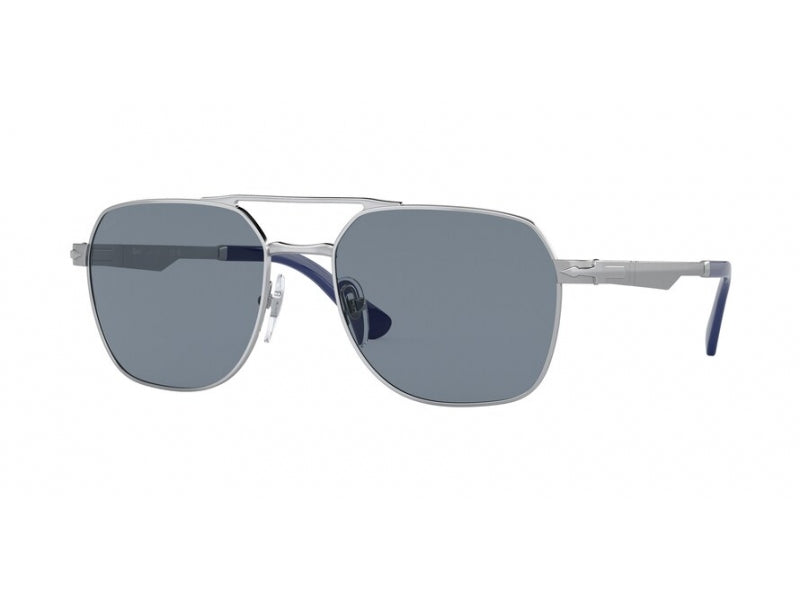 8056597756211 - Unisex PO1004S 518 56 Gläser SONNENBRILLEN Stahl Silber Hellblau Quadratisch