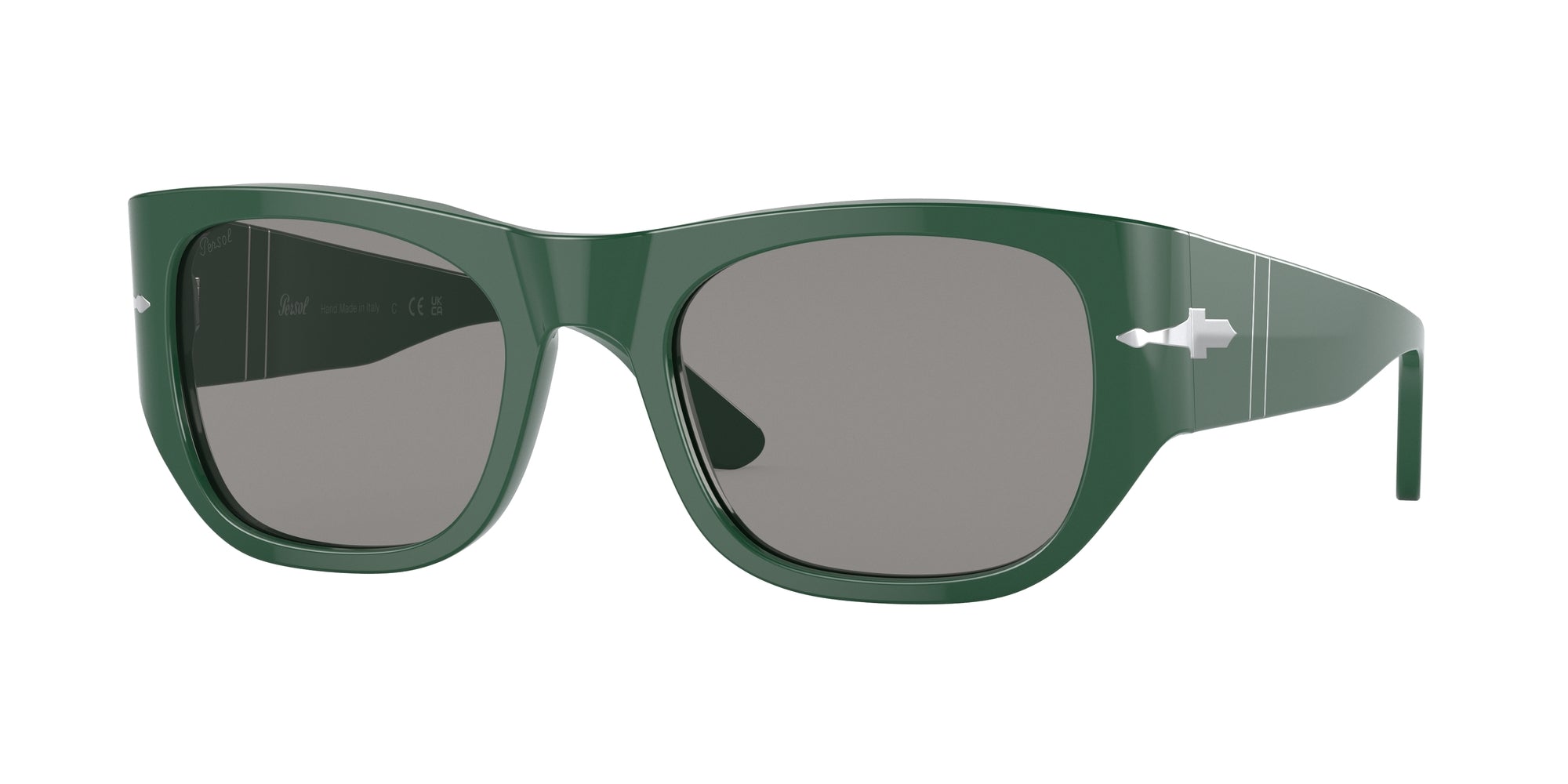 8056597756266 - Unisex PO3308S 1171R5 Gläser SONNENBRILLEN Acetat Grün Grau Quadratisch Normal