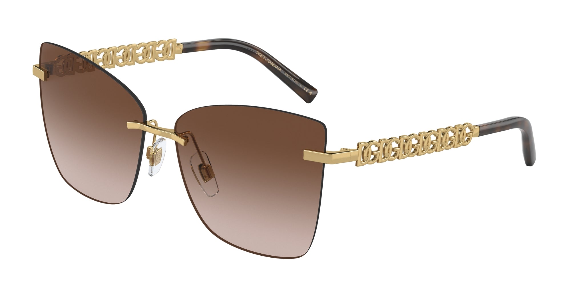 8056597757508 - Damen DG2289 02 13 Gläser SONNENBRILLEN Metall Gold Braun Schmetterling Normale Schattiert 8056597757508 - Damen DG2289 02 13 Gläser SONNENBRILLEN Metall Gold Braun Schmetterling Normale Schattiert
