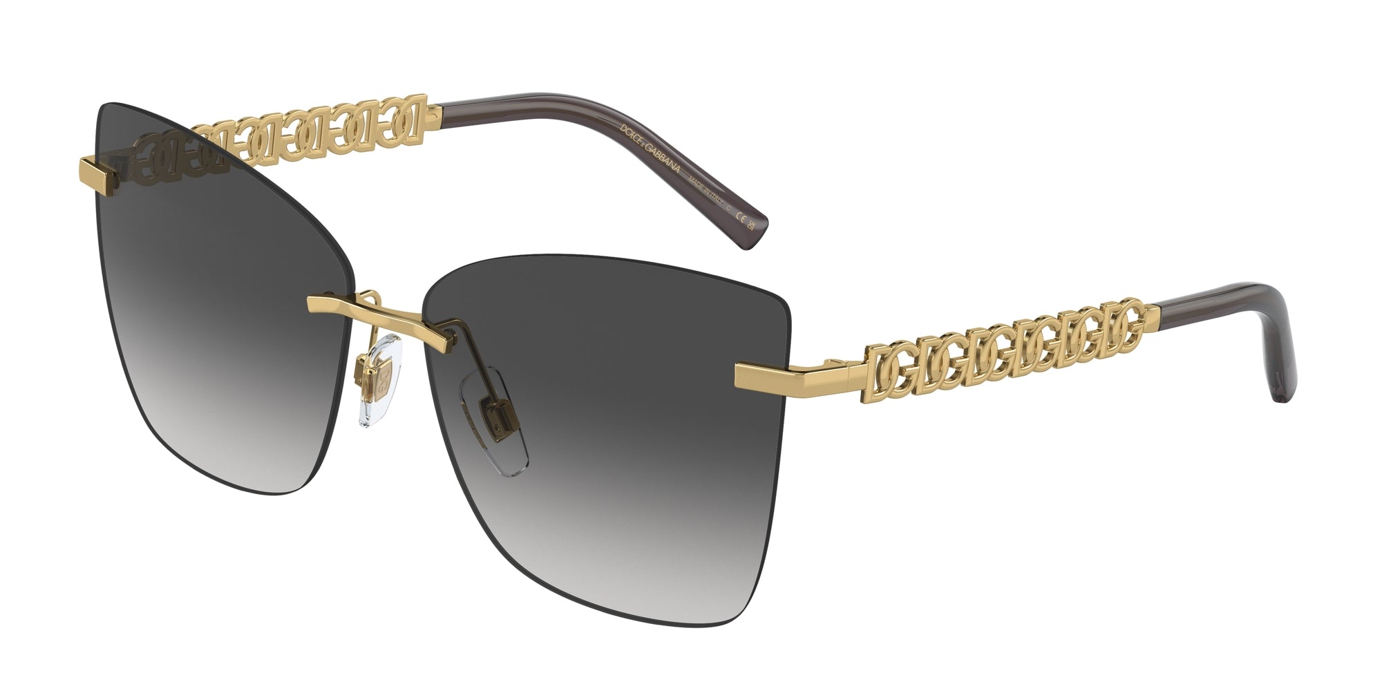 8056597757522 - Damen DG2289 02 8G Gläser SONNENBRILLEN Metall Schwarz Grau Schmetterling Normal Schattiert 8056597757522 - Damen DG2289 02 8G Gläser SONNENBRILLEN Metall Schwarz Grau Schmetterling Normal Schattiert