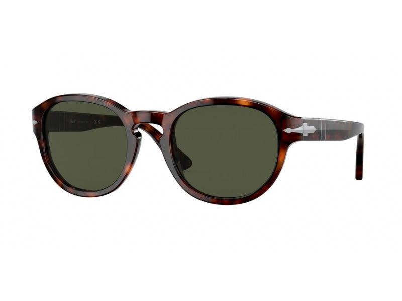 8056597787215 - Unisex PO3304S  24 31 Gläser SONNENBRILLEN Acetat Havanna Grün Rund